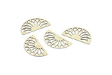 Silver Semi Circle, 12 Antique Silver Plated Brass Semi Circle Charms, Earrings, Findings (19x10x0.30mm) F116