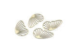 Silver Wing Charm, 12 Antique Silver Plated Brass Wing Charms, Earrings, Findings (19x12x0.30mm) F114