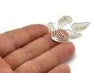 Silver Wing Charm, 12 Antique Silver Plated Brass Wing Charms, Earrings, Findings (19x12x0.30mm) F114