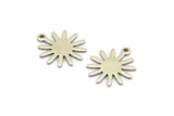 Silver Sun Charm, 12 Antique Silver Plated Brass Sun Charms With 1 Loop, Findings (17x15x0.80mm) M01307