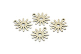 Silver Sun Charm, 12 Antique Silver Plated Brass Sun Charms With 1 Loop, Findings (17x15x0.80mm) M01305