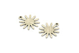 Silver Sun Charm, 12 Textured Antique Silver Plated Brass Sun Charms With 1 Loop, Findings (17x15x0.80mm) M01301