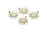 Silver Sun Charm, 12 Textured Antique Silver Plated Brass Sun Charms With 1 Loop, Findings (17x15x0.80mm) M01301