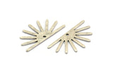 Silver Sun Charm, 12 Textured Antique Silver Plated Brass Sun Charms With 1 Hole (25x13x0.70mm) M01402