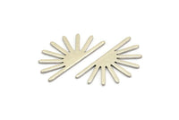 Silver Sun Blank, 12 Antique Silver Plated Brass Sun Blanks, Findings (25x13x0.70mm) M01395
