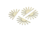 Silver Sun Blank, 12 Antique Silver Plated Brass Sun Blanks, Findings (25x13x0.70mm) M01395