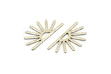Silver Sun Blank, 12 Antique Silver Plated Brass Sun Blanks, Findings (25x13x0.70mm) M01397