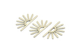 Silver Sun Blank, 12 Antique Silver Plated Brass Sun Blanks, Findings (25x13x0.70mm) M01397