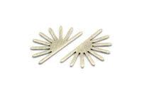 Silver Sun Blank, 12 Textured Antique Silver Plated Brass Sun Blanks, Findings (25x13x0.70mm) M01398