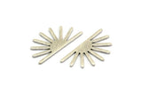 Silver Sun Blank, 12 Textured Antique Silver Plated Brass Sun Blanks, Findings (25x13x0.70mm) M01398