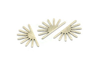 Silver Sun Blank, 12 Textured Antique Silver Plated Brass Sun Blanks, Findings (25x13x0.70mm) M01398
