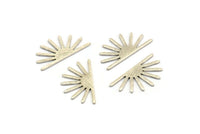 Silver Sun Blank, 12 Textured Antique Silver Plated Brass Sun Blanks, Findings (25x13x0.70mm) M01398