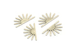 Silver Sun Blank, 12 Textured Antique Silver Plated Brass Sun Blanks, Findings (25x13x0.70mm) M01398