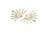 Silver Sun Charm, 12 Antique Silver Plated Brass Sun Charms With 2 Loops (25x17x0.70mm) M01394