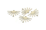 Silver Sun Charm, 12 Antique Silver Plated Brass Sun Charms With 2 Loops (25x17x0.70mm) M01394