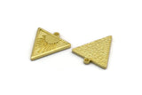 Brass Triangle Charm, 4 Raw Brass Triangle Charms With 1 Loop, Sun Findings, Sun Rising Findings (20x18x1.7mm) N2370