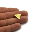 Brass Triangle Charm, 4 Raw Brass Triangle Charms With 1 Loop, Sun Findings, Sun Rising Findings (20x18x1.7mm) N2370