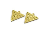 Brass Triangle Charm, 4 Raw Brass Triangle Charms With 1 Loop, Moon Findings, Moon Phases Findings, Star Findings (20x18x1.4mm) N2351