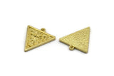 Brass Triangle Charm, 4 Raw Brass Triangle Charms With 1 Loop, Moon Findings, Moon Phases Findings, Star Findings (20x18x1.4mm) N2351