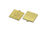 Brass Square Charm, Raw Brass Square Charm With 1 Loop, Moon Findings, Moon Phases Findings, Star Findings (26x23x1.5mm) N2344