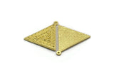Brass Triangle Charm, 2 Raw Brass Triangle Charms With 1 Loop, Moon Findings, Moon Phases Findings, Star Findings (26x25x1.5mm) N2360