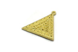 Brass Triangle Charm, 2 Raw Brass Triangle Charms With 1 Loop, Moon Findings, Moon Phases Findings, Star Findings (26x25x1.5mm) N2360