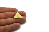Brass Triangle Charm, 2 Raw Brass Triangle Charms With 1 Loop, Moon Findings, Moon Phases Findings, Star Findings (26x25x1.5mm) N2360