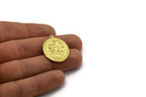 Brass Oval Charm, 2 Raw Brass Oval Charms With 1 Loop, Moon Findings, Moon Phases Findings, Star Findings (30x23x1.5mm) N2316