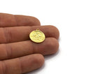 Brass Round Charm, 4 Raw Brass Round Charms With 1 Loop, Cloud Findings, Moon And Star Findings (19x16x1.4mm) N2335