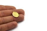 Brass Oval Charm, 4 Raw Brass Oval Charms With 1 Loop, Cloud Findings, Moon And Star Findings (20x15x1.4mm) N2313