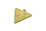 Brass Triangle Charm, 4 Raw Brass Triangle Charms With 1 Loop, Cloud Findings, Moon And Star Findings (20x18x1.4mm) N2338