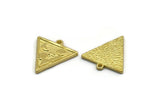 Brass Triangle Charm, 4 Raw Brass Triangle Charms With 1 Loop, Cloud Findings, Moon And Star Findings (20x18x1.4mm) N2338
