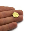Brass Round Charm, 4 Raw Brass Round Charms With 1 Loop, Sun Findings, Sun Face Charms (19x17x1.4mm) N2320