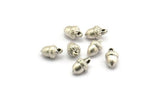 Silver Acorn Bead, 4 Antique Silver Plated Brass Acorn Beads With 1 Loop, Connectors, Beads (10x6mm) BS 2207