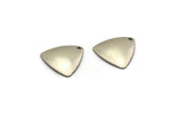 Silver Triangle Charm, 12 Antique Sİlver Plated Brass Triangle Charms (15mm) Bs 1273