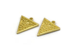 Brass Triangle Charm, 4 Raw Brass Triangle Charms With 1 Loop, Motif Findings, Ethnic Motif Findings (19x16x1.5mm) N2301