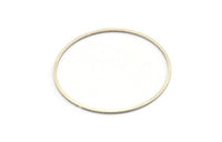 52mm Circle Connectors - 6 Antique Silver Plated Brass Circle Connectors (52x1.3x1mm) A6095 H0201