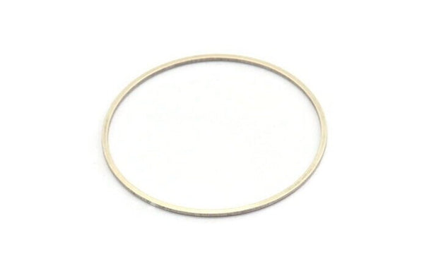 52mm Circle Connectors - 6 Antique Silver Plated Brass Circle Connectors (52x1.3x1mm) A6095 H0201