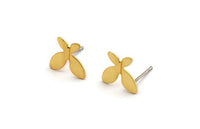 Gold Butterfly Earring, 6 Gold Plated Brass Butterfly Stud Earrings (10mm) BS 1278 A2179