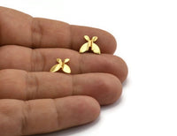 Gold Butterfly Earring, 6 Gold Plated Brass Butterfly Stud Earrings (10mm) BS 1278 A2179