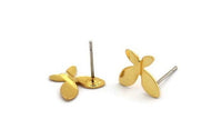 Gold Butterfly Earring, 6 Gold Plated Brass Butterfly Stud Earrings (10mm) BS 1278 A2179
