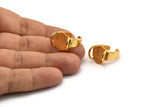 Pink Ring Setting, Gold Plated Brass Gorgeous Ring Settings With 2 Claws, Ring Blanks (14.5x12.5x1.2mm) BS 1911