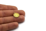 Brass Sun Charm, 4 Raw Brass Sun Charms With 1 Loop, Findings (18x16x1.4mm) N2386