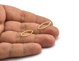 Gold Marquise Earring, 6 Gold Plated Brass Marquise Stud Earrings (8x20x0.80mm) D0041 A1365