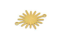 Gold Sunny Connector, 6 Gold Plated Brass Sunny Connectors With 2 Loops (27x22x0.40mm) A1183