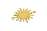 Gold Sunny Connector, 6 Gold Plated Brass Sunny Connectors With 2 Loops (27x22x0.40mm) A1183