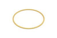 Gold Circle Connector, 2 Gold Plated Brass Circle Connectors (70x2x1mm) D1294