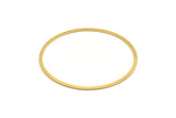 Gold Circle Connector, 2 Gold Plated Brass Circle Connectors (70x2x1mm) D1294