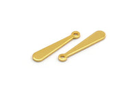 Gold Stick Charm, 12 Gold Plated Brass Stick Charms With 1 Loop, Necklace Bars, Findings (20x4x1.5x0.80mm) A1356