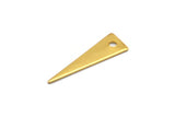 Gold Triangle Charm, 10 Gold Plated Brass Triangle Charms With 1 Hole (23x7x0.60mm) A0164